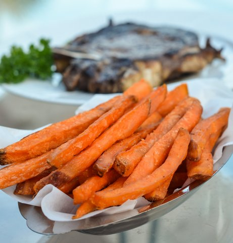 sweet potato fries straight cut, skin on